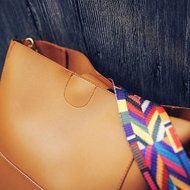 AutumnFall Women Shoulder Vintage Leather Female Bag Crossbody Shoulder Bags+Clutch Bag (Black) N8
