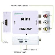 Cooldigital 1080P HDMI to AV 3RCA CVBS Composite Video Audio Converter Adapter Supporting PAL/NTSC with USB Charge... N5