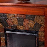 Electric Fireplace Heater Remote Control Adjustable Heat Free Standing 1500w Mahogany Brick Style N2