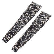 TOOGOO(R) 2 x Tribal Loop Sun Protection Temporary Tattoo Arm Sleeves Oversleeve