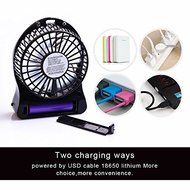 Portable Fan, KaiYeah 3 in 1 4 Vanes Mini USB Rechargeable Fan with Power Bank and Flashlight, Package with Wall... N19