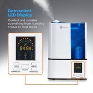 Cool Mist Humidifier with LED Display, TaoTronics Ultrasonic Air Humidifers with No Noise, 4L Large Capacity,... N7