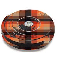 Skin Decal Vinyl Wrap For IRobot Roomba 650 655 Vacuum / Orange Brown Plaid