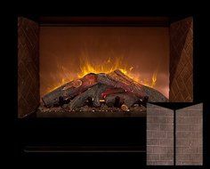 Modern Flames HF60CBI Built In Electric Red Brick 60" Fireplace /w Log Burners