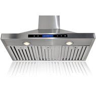 AKDY 36" Convertible Wall Mount Stainless Steel Ductless/Ventless Range Hood with Remote