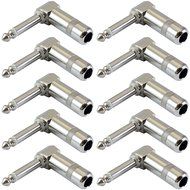 GLS Audio 1/4" Right Angle Plugs TS Mono Heavy Duty Style for Speaker Cables, Patch Cables, Snakes - Male 1/4...