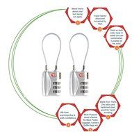 HT Luggage Locks Combination Password Locks Padlocks TSA Approved 3-Digit 4-Pack (Four Color) N33