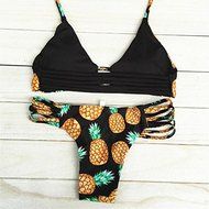 Eachbid The Perfect High Quality Air Bikini Pineapple Bra Bandage Bikini Swimsuit XL-US M N3