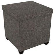New ATLANTIC 67336104 17" x 17" Ottoman with Wooden Feet (Brown)
