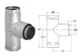 Dura-Vent 3PVP-TADB 3 PelletVent Pro Black Adapter Tee with Clean-Out Tee Cap