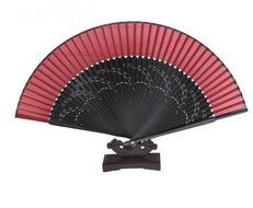High quality folding fan, on the edge of the lacquer that bake fan (black skeleton) N3