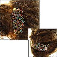 Vintage Girls Women Crystal Rhinestone Peacock Hair Barrette Clip Hairpin 1pcs N6