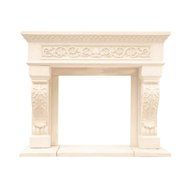 Historic Mantels Chateau Series King Henry 50 in. x 62 in. Cast Stone Mantel