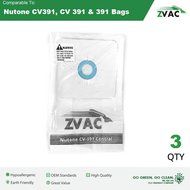 3 Pack of Nutone CV391 Vacuum Bags 3 Pack by ZVac Fits Nutone CVac Systems Using CV 391 Bags