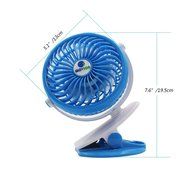 [Update Version with 6.5 Ft Micro Charging Cable] Glovion Baby Clip Stroller Fan - USB Rechargeable Portable Fan... N9
