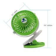 [Update Version with 6.5 Ft Micro Charging Cable] Glovion Baby Clip Stroller Fan - USB Rechargeable Portable Fan... N12