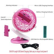 [Update Version with 6.5 Ft Micro Charging Cable] Glovion Baby Clip Stroller Fan - USB Rechargeable Portable Fan... N15