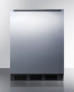 Summit FF7BSSHHADA: ADA compliant commercial all-refrigerator for freestanding use, with black cabinet, stainless...
