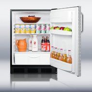 Summit FF6BBI7DPLADA: Commercially approved, ADA compliant built-in undercounter all-refrigerator in black with...