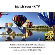 HDMI Cable, TecBillion High Speed CL3 Rated 2.0 HDMI Cable - Supports 4K, 3D and Audio Return, 25 Feet, Black