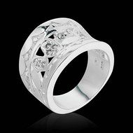 HOT! Women New Fashion Natural Crystal 925 Solid Sterling Silver Ring Size 7 8 (8) N2