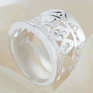 HOT! Women New Fashion Natural Crystal 925 Solid Sterling Silver Ring Size 7 8 (8) N3