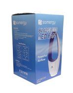 Samergy Bladeless Fan - 14 Inch - With LED Light &amp; Remote (Green White) N4
