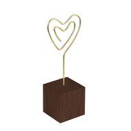 Eccolo PC102A Desktop Photo Clip with Dark Wood Block Base, Heart