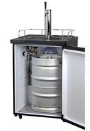 Kegco KOM20B-2 Dual Faucet Kombucha Keg Cooler with Black Cabinet and Door N4