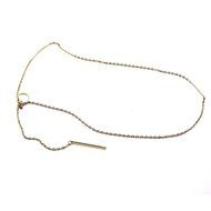 Gold Color Chic Jewelry Contracted Metal Ring Stick Pendant Lady Short Necklace