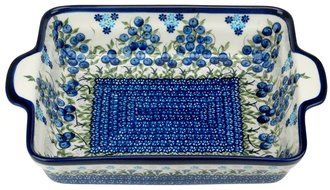 Ceramika Boleslawiecka Kalich Polish Hand Painted Rectangular Baking Dish 9" x 7.5" x 2"