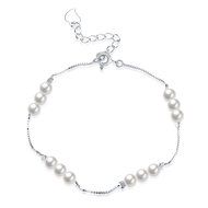 Women Fashion 925 Sterling Silver Pearl Chain Bracelet Beautiful Jewelry Gift