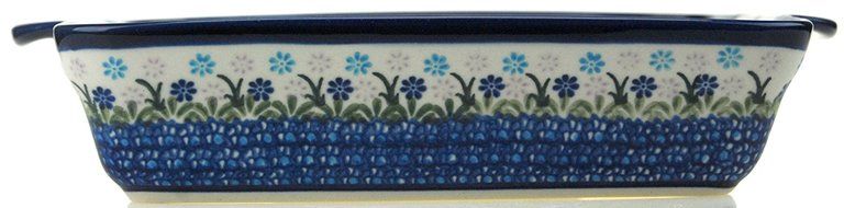 Ceramika Boleslawiecka Kalich Polish Hand Painted Rectangular Baking Dish 9" x 7.5" x 2" N2