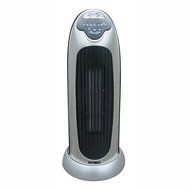 Modern Space Saving 17 in. Oscillating Tower Heater with Digi Temp Readout and Setting | Contemporary Home Indoor...