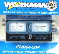 POWER / SWR METER CB Radio 100 Watts w/ 3' Jumper cable - Workman SWR3P &amp; CX-3-PL-PL