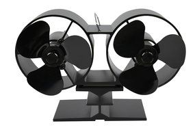 Twin Blade Heat Powered Stove Fan - 260CFM Output - Low Profile Deisgn N2