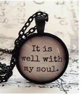 It is well with my soul, glass dome necklace, pendant, gift idea, hostess gift, favor, key ring, Hymn, religious...