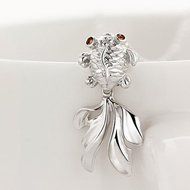 Women's Fashion Charm Jewelry Goldfish Pendant Long Chain Nobby Necklace N3