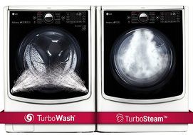LG TurboWash Series Power Pair Special-Mega Capacity Laundry System with ELECTRIC Dryer in Pure White Color