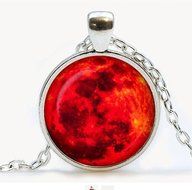 Blood Moon Glass pendant. Planet necklace. Space, universe jewelry, red, birthday gift