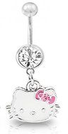 Kathy store INC 316L Surgical Steel White/Pink Hello Kitty Surgical Steel Belly Navel Bar Ring Body Jewelry N2