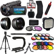 Sony FDR-AX53 4K HD Handycam Camcorder Video Camera + Tripod + Monopod + Light + Bag + Case + Lense + Mega Accessories...