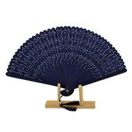 Derker Japannese Design Handmade Fully Bamboo Hollow Handheld Folding Fan with a Faint Fragrance(a pendant is...