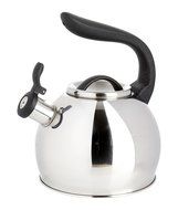 Mr Coffee Whistle Shine Stainless Steel Tea Kettle, 2.1 quart, Metallic Red N3