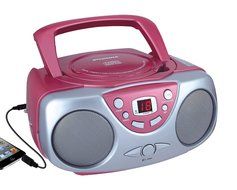 Sylvania SRCD243 Portable CD Player with AM/FM Radio, Boombox (Silver) N4
