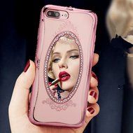 iPhone 7 Case,Inspirationc [Secret Garden] Rose Gold and White PC Plating Clear Shiny Cover Series for Apple iPhone... N22