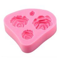 OUMOSI 3D Silicone Mold Rose Flower Fondant Cake Mold (Color Random)