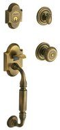 Baldwin 85305.050.ENTR Canterbury Sectional Trim Handleset with Colonial Knob, Satin Brass and Black by Baldwin