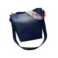AutumnFall Women Shoulder Vintage Leather Female Bag Crossbody Shoulder Bags+Clutch Bag (Black) N9