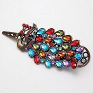 Vintage Girls Women Crystal Rhinestone Peacock Hair Barrette Clip Hairpin 1pcs N8